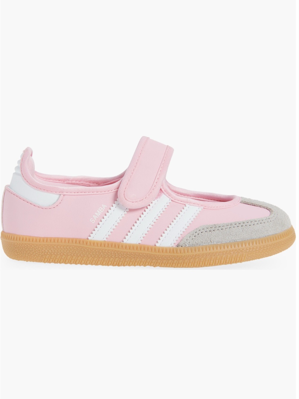 adidas Pink & White Mary Jane Sneakers with Gum Sole